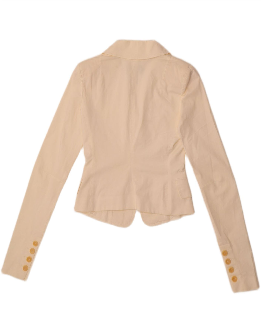 PATRIZIA PEPE Womens Crop 2 Button Blazer Jacket IT 42 Medium Off White Vintage Patrizia Pepe and Second-Hand Patrizia Pepe from Messina Hembry 