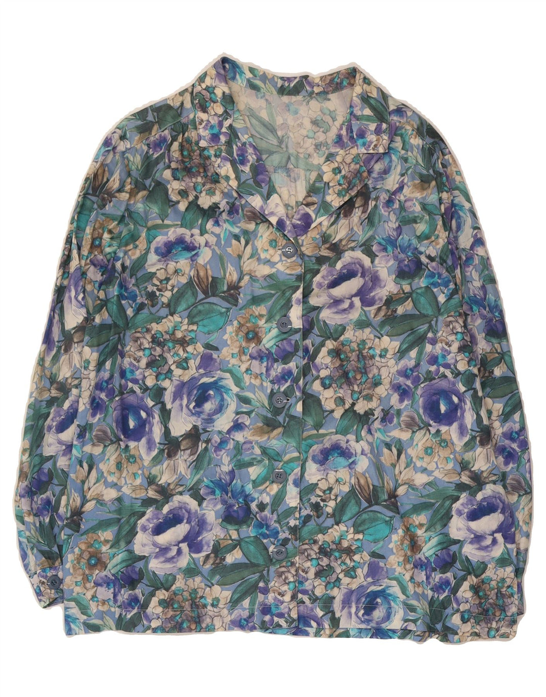 VINTAGE Womens Shirt UK 18 XL Multicoloured Floral Vintage Vintage and Second-Hand Vintage from Messina Hembry 