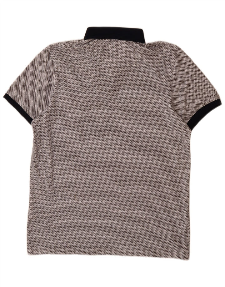 Polo da uomo Ted Baker taglia 4 grande in cotone maculato grigio