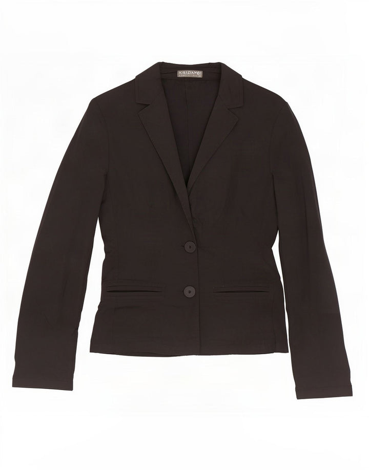 Giacca Blazer a 2 Bottoni da Donna Krizia Poi IT 42 Media Nera