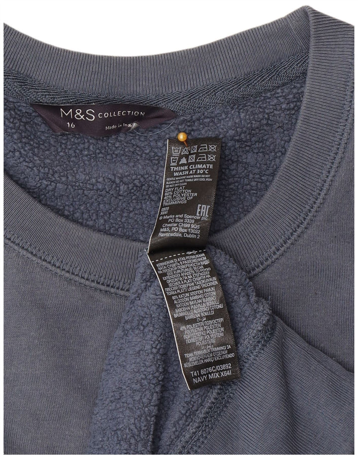 Felpa grafica da donna Marks & Spencer UK 16 grande blu navy
