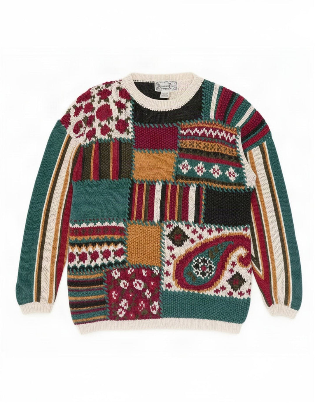 Maglione maglione girocollo da donna Reference Point UK 16 grande multicolore N