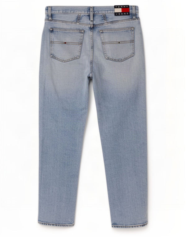 Jeans affusolati a vita alta effetto consumato da donna Tommy Hilfiger W30 L30 Blu