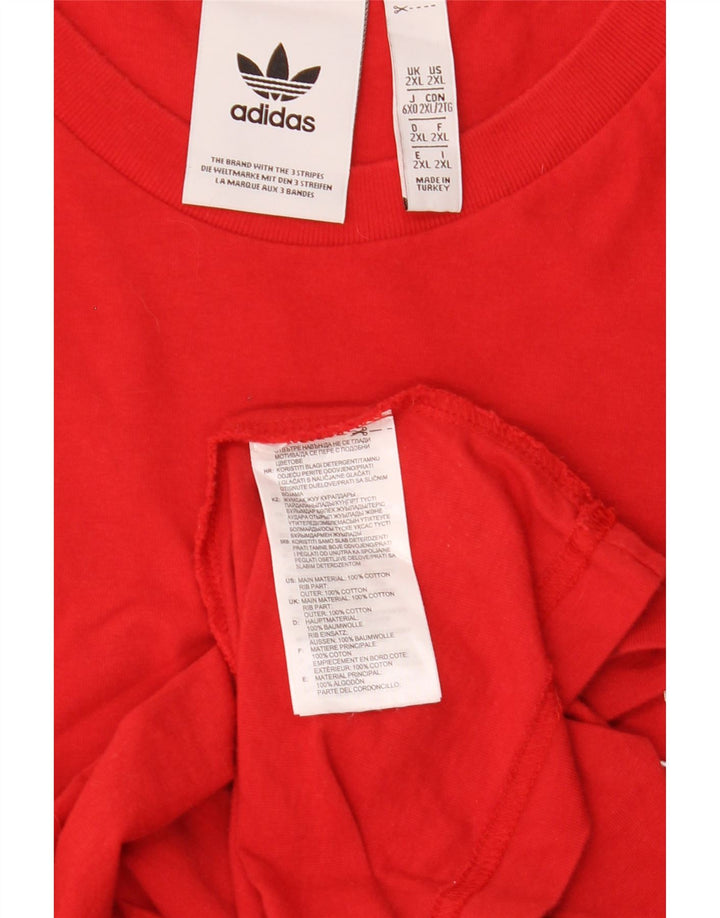 T-shirt da uomo Adidas Top 2XL rossa in cotone