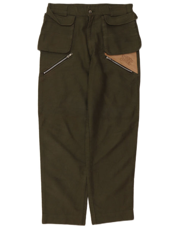 Pantaloni cargo affusolati da uomo Enrico Coveri IT 46 Small W32 L29 Khaki
