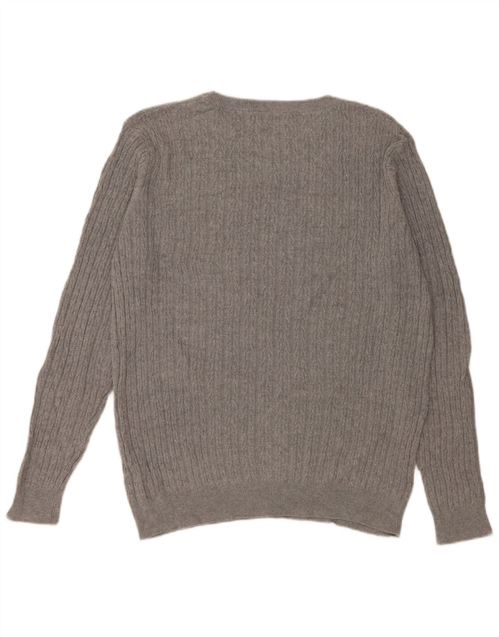 Maglione maglione girocollo da uomo Zara XL in cotone grigio