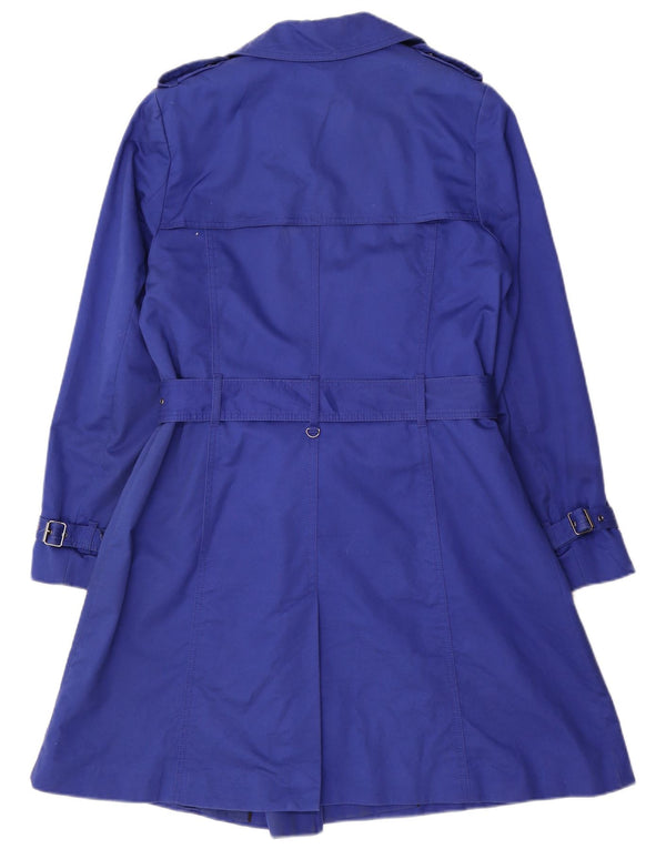 Trench doppiopetto da donna Marks & Spencer UK 14 Cotone blu medio