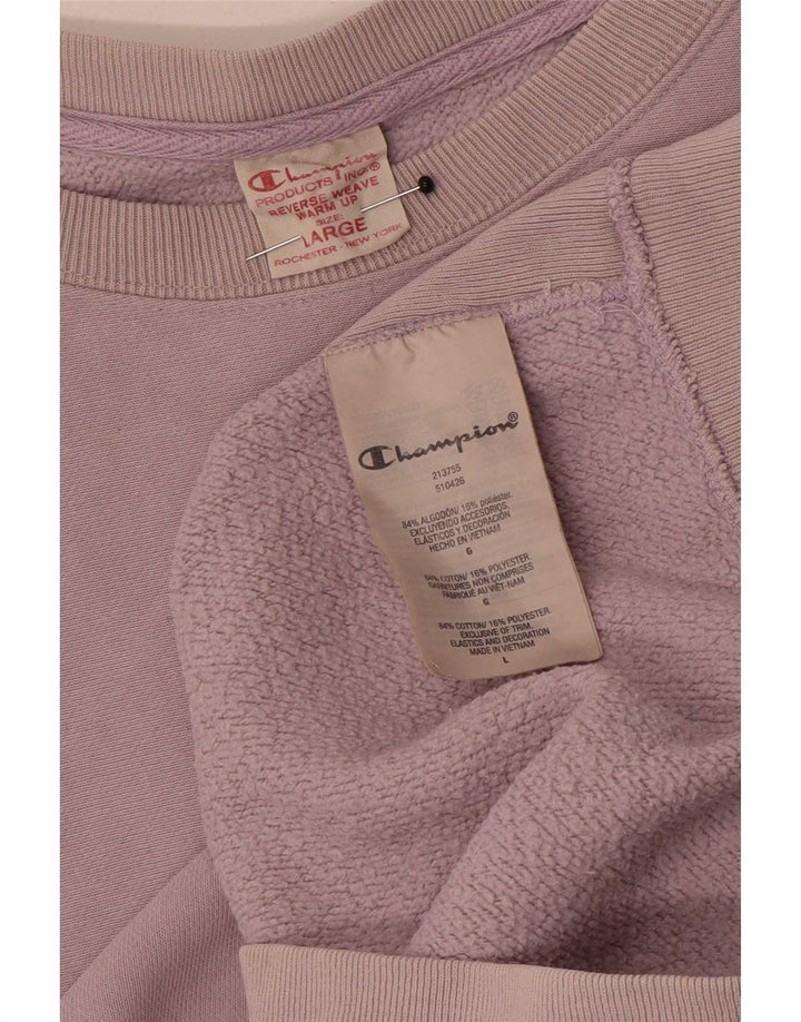 Champion Felpa da uomo Maglione Large Pink Cotton