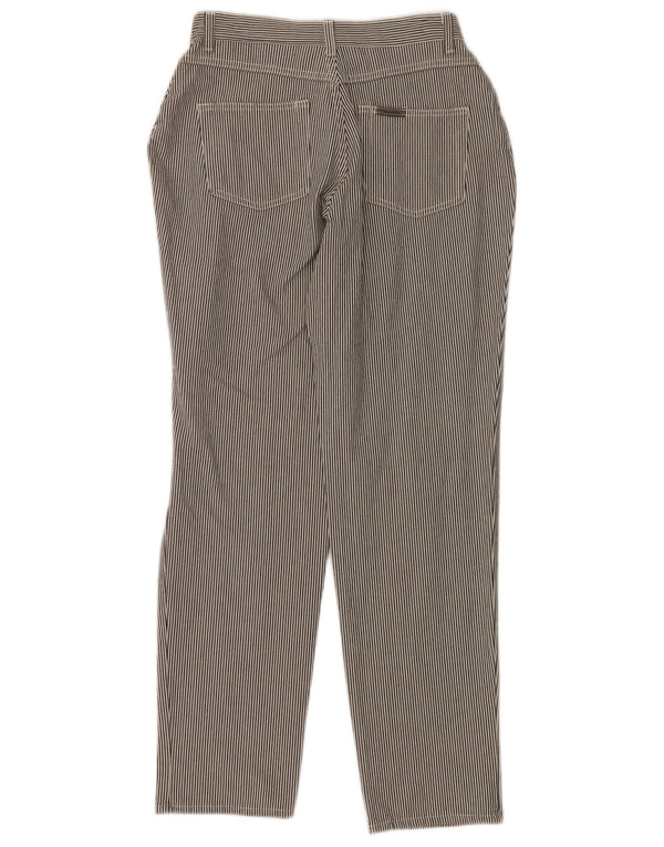 Calvin Klein Jeans Womens Casual Trousers W28 L30 Off White Striped Cotton