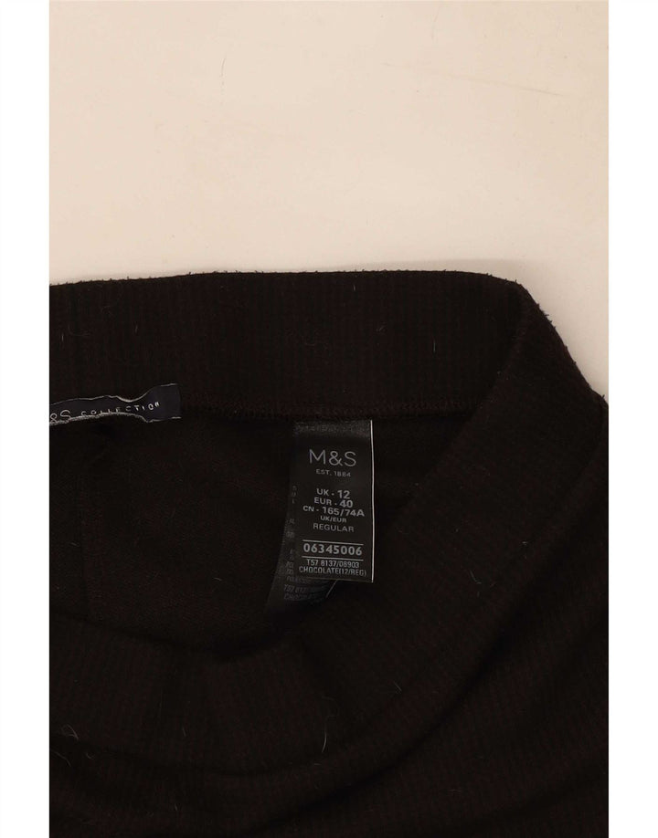 Leggings corti da donna Marks & Spencer UK 12 Poliestere marrone medio
