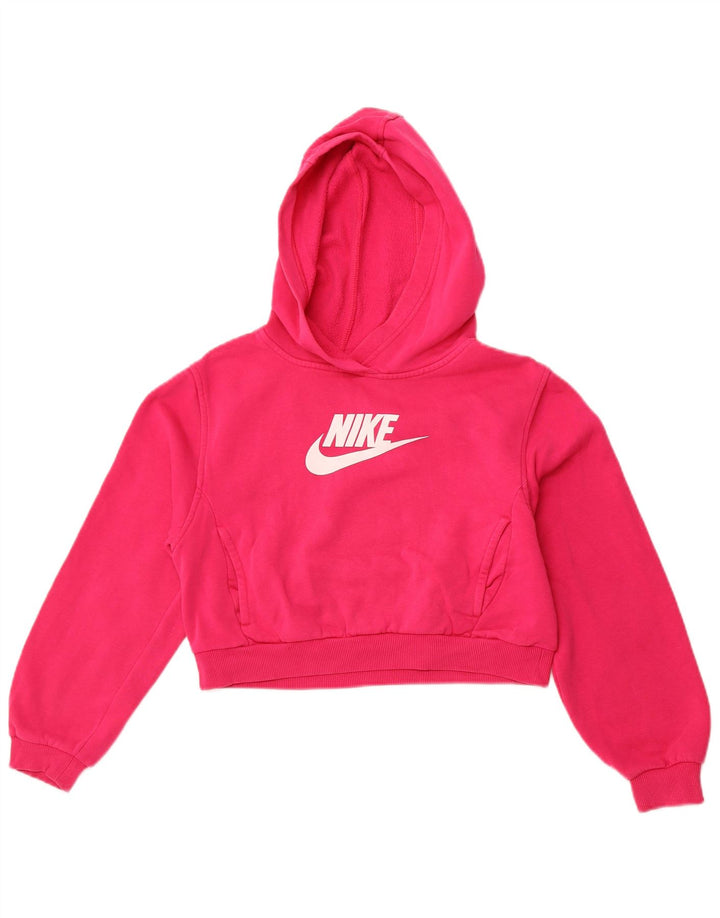 Felpa con cappuccio grafica NIKE per ragazze, 12-13 anni, grande in cotone rosa