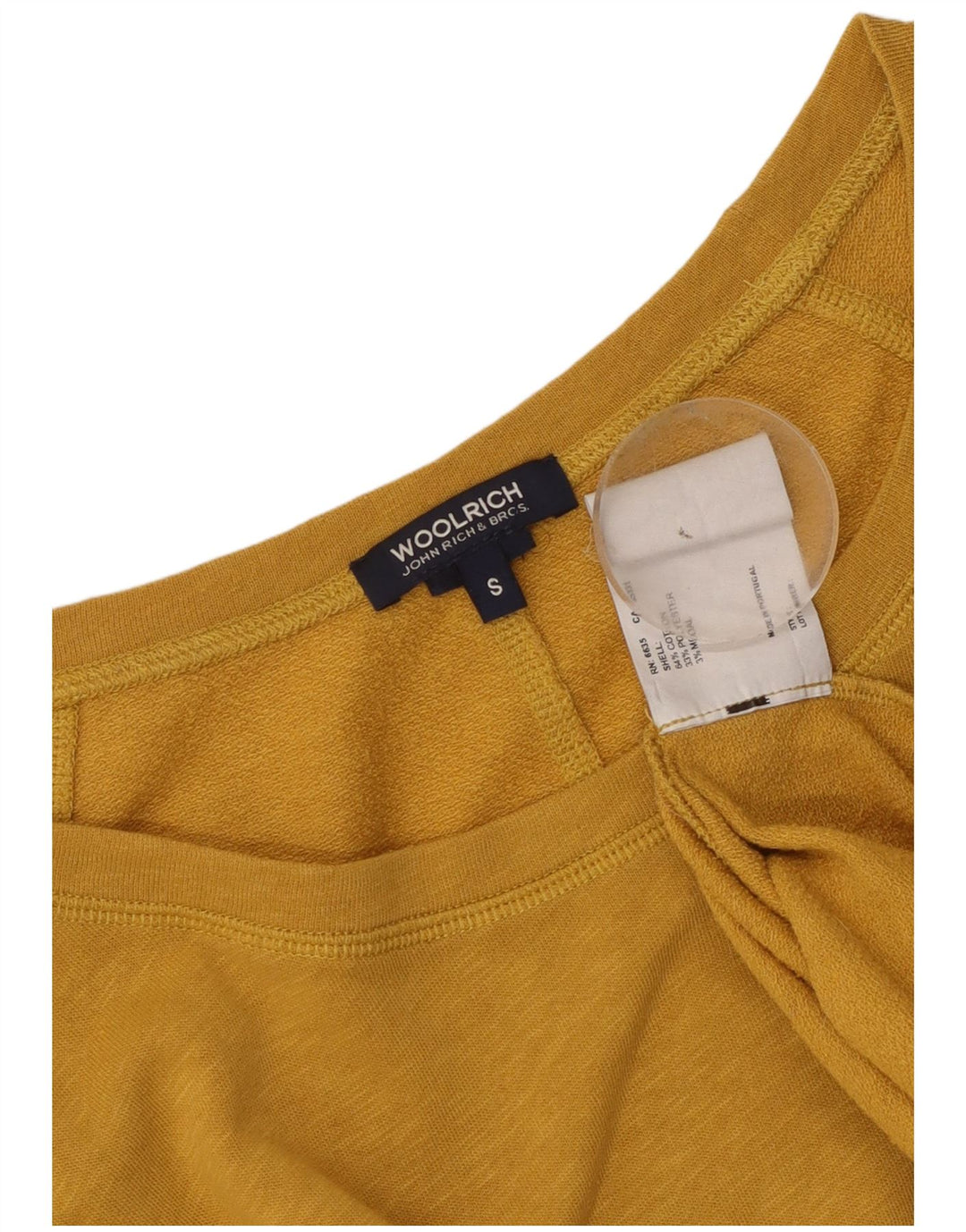 Woolrich Top oversize da donna a maniche lunghe UK 10 piccolo cotone giallo