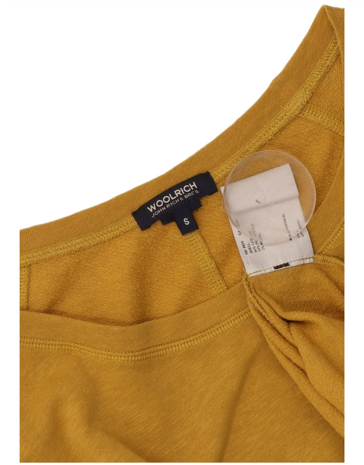 Woolrich Top oversize da donna a maniche lunghe UK 10 piccolo cotone giallo