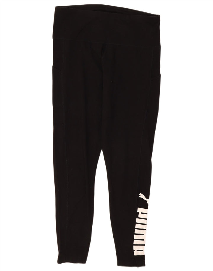 Leggings grafici PUMA da donna UK 14 Large Nero Cotone