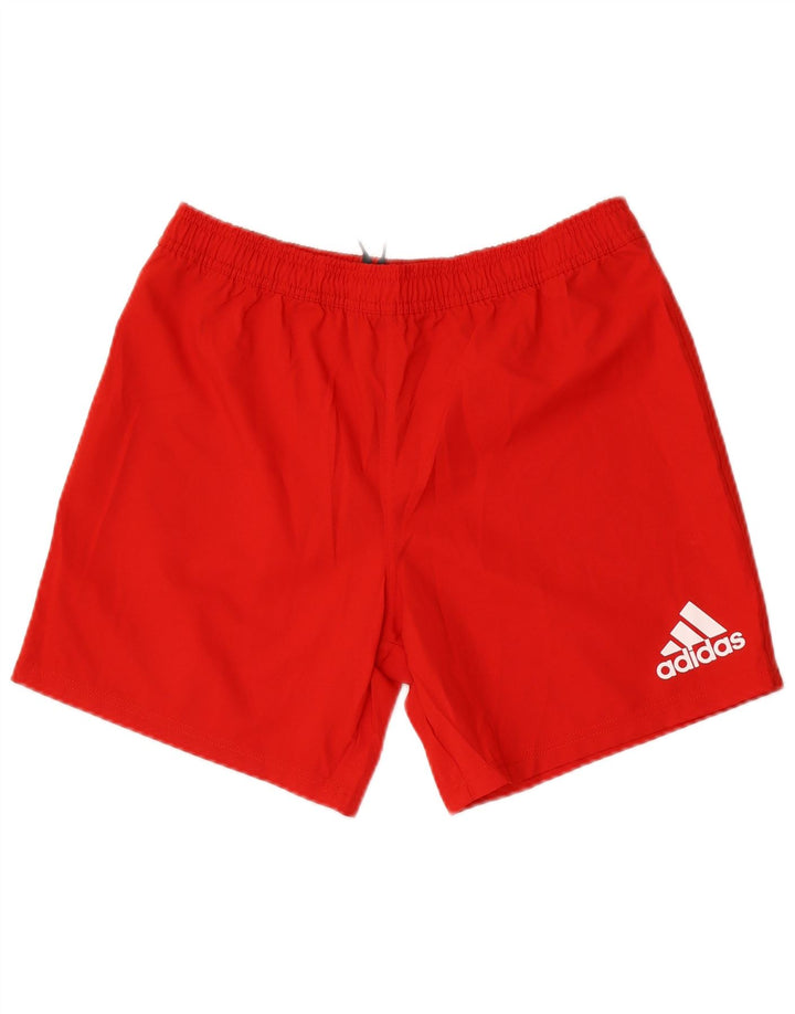 Pantaloncini sportivi Adidas da uomo grandi in poliestere rosso