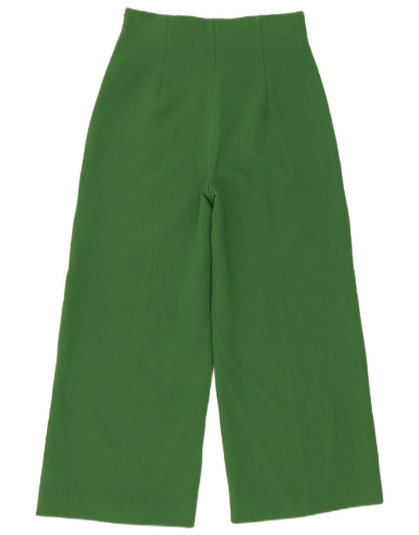 Pantaloni casual a gamba larga da donna Zara piccoli W26 L25 verdi