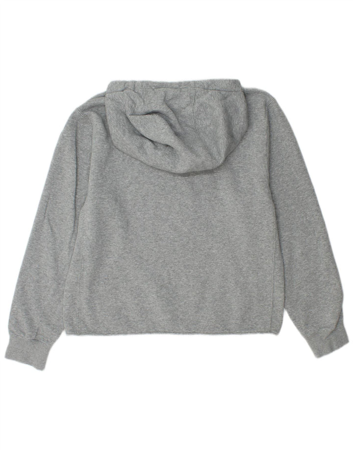 NIKE Womens Oversized Hoodie Jumper UK 10 Small Grey Cotton
