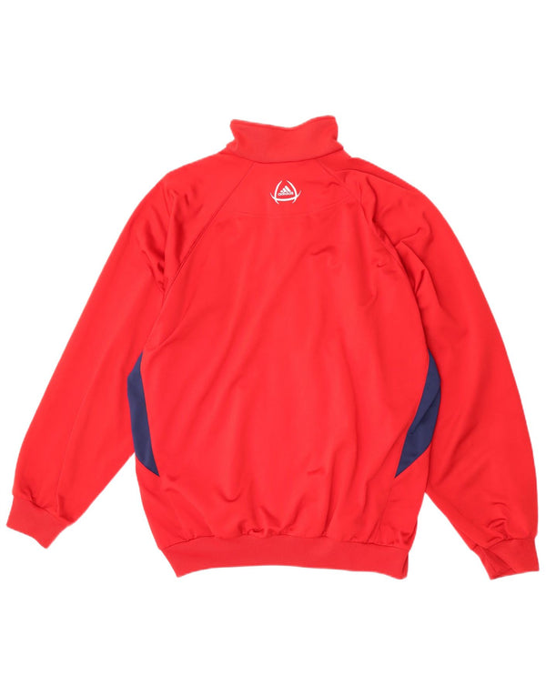 Giacca da tuta da uomo Adidas UK 40/42 Poliestere color block rosso medio