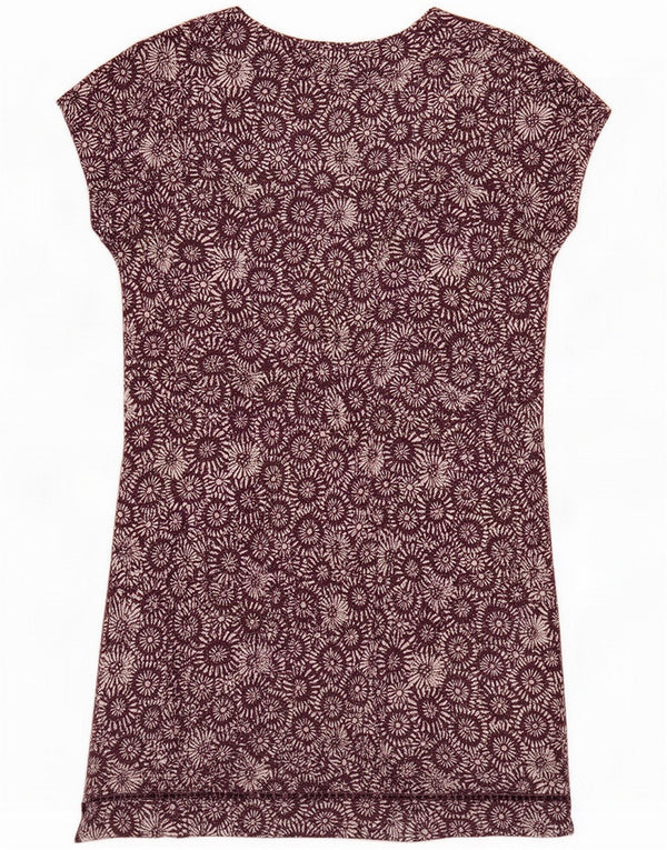 White Stuff Abito tunica a maniche corte da donna UK 12 Viola medio floreale