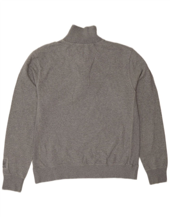 Felpa Champion da uomo con zip e collo, in cotone grigio medio