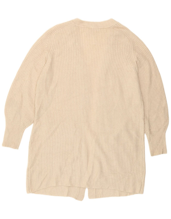 Maglione cardigan lungo oversize da donna Fat Face UK 16 grande bianco sporco