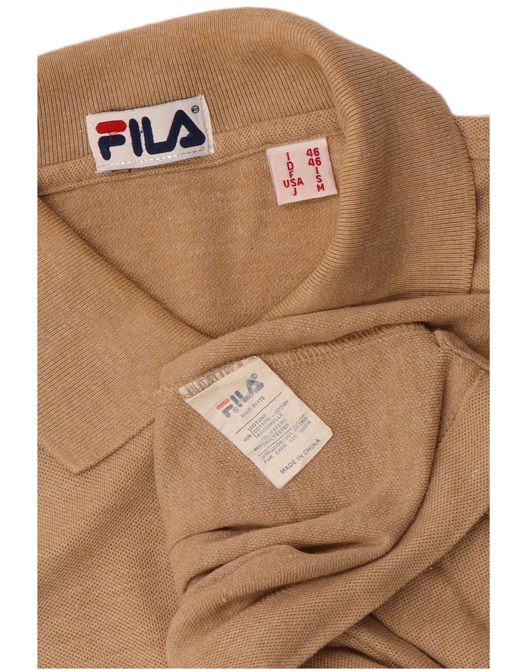 Polo da uomo FILA IT 46 Small in cotone screziato marrone