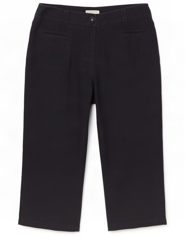 Marks & Spencer Pantaloni Per Una Capri da donna UK 12 Medium W30 L21 Nero