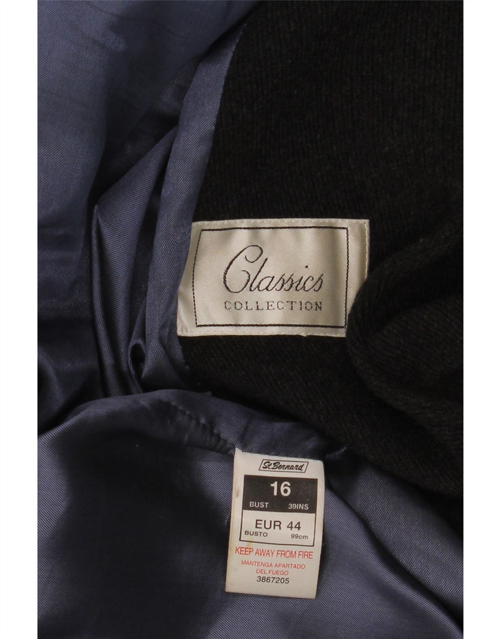 Cappotto doppiopetto da donna St. Bernard UK 16 grande lana grigia