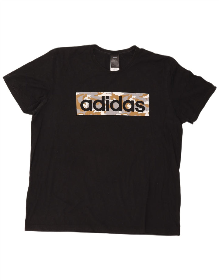 T-shirt grafica da uomo ADIDAS Top 2XL cotone nero