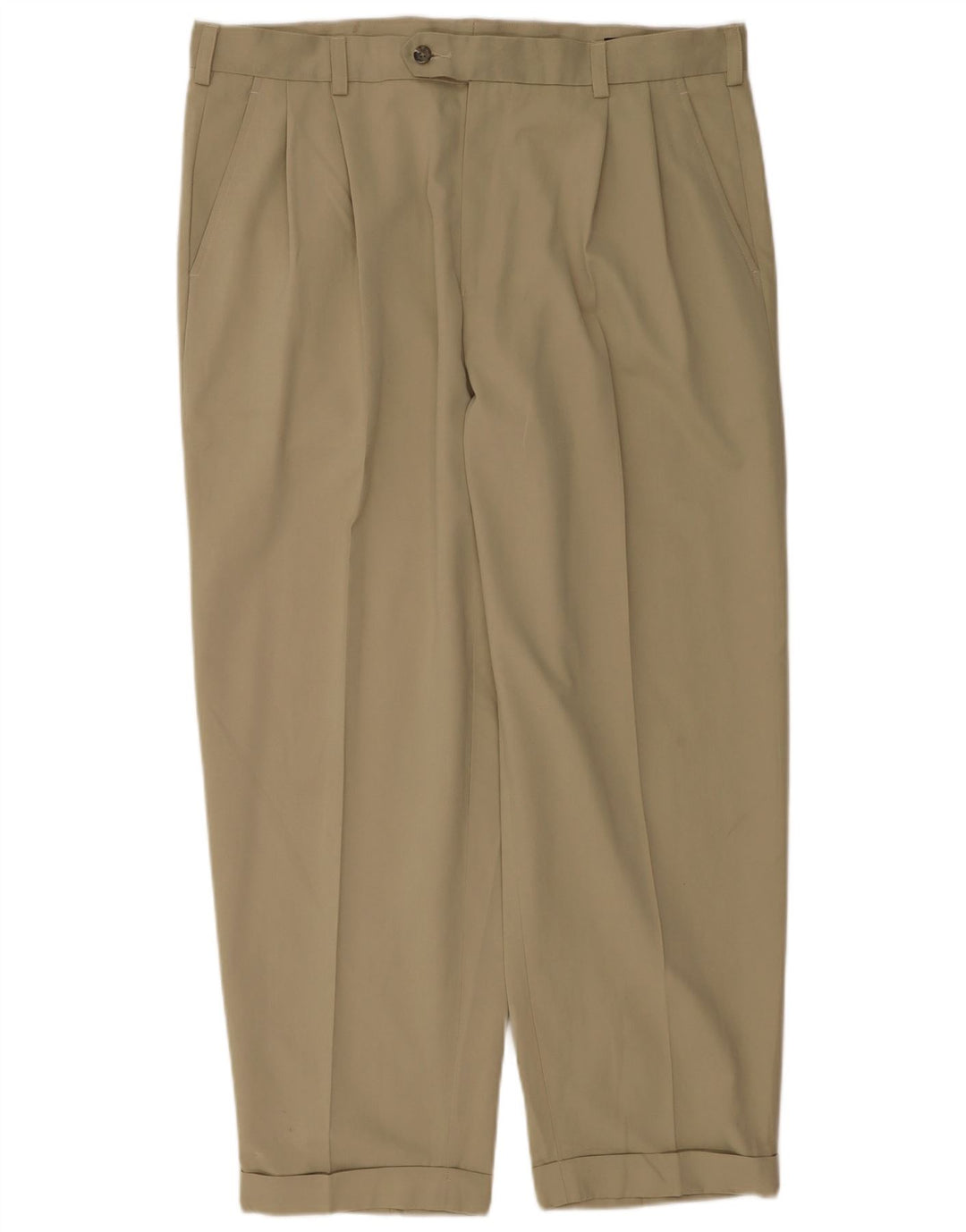 Pantaloni da completo da uomo con pegging Izod W38 L30 poliestere beige