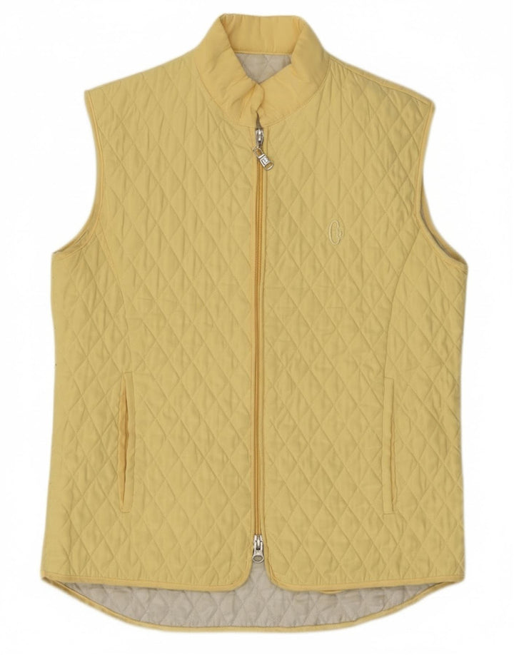 Gilet Trapuntato Donna Conte of Florence IT 40 Small Giallo Poliestere