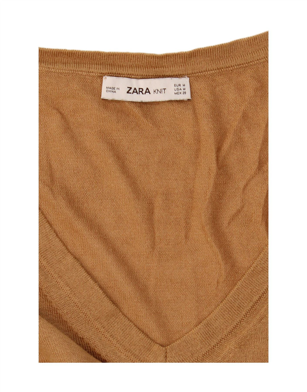 Maglione oversize con scollo a V da donna Zara UK 14 Marrone medio
