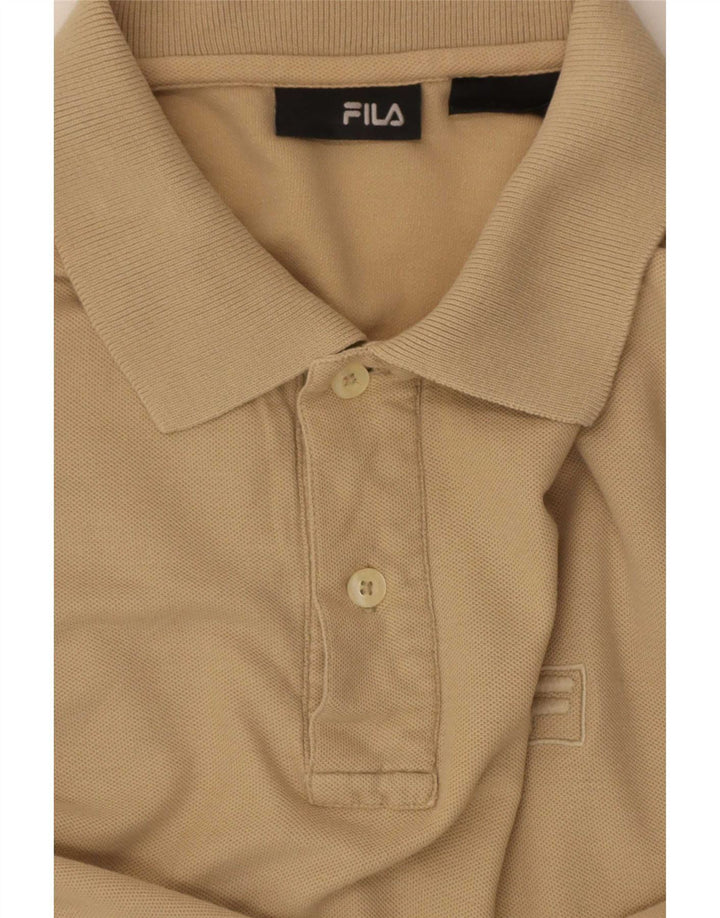Polo Fila da uomo a maniche corte, vestibilità regolare, beige medio