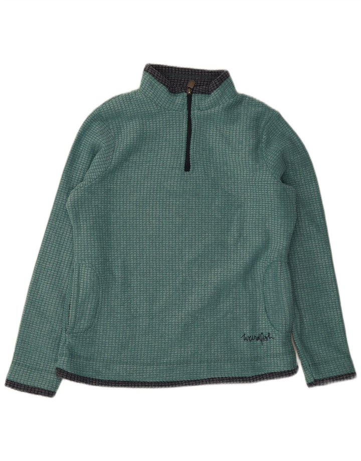 Maglione in pile da donna con collo con zip Weird Fish UK 12 Poliestere verde medio