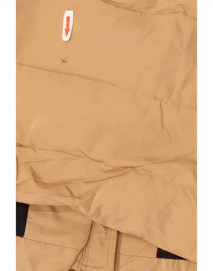 Cappotto imbottito con cappuccio da donna Zara UK 14 Poliestere beige medio