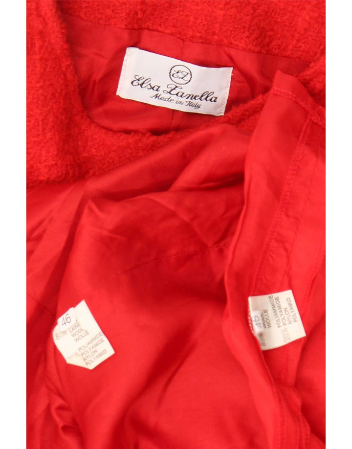 Elsa Zanella Set gonna da donna a 6 bottoni in 2 pezzi IT 46 Large W30 Lana rossa