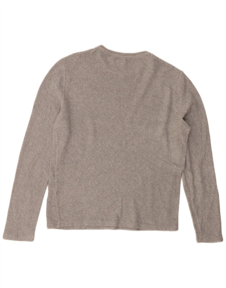 Top Zara da uomo a maniche lunghe grande in cotone grigio