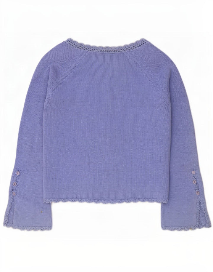 Marks & Spencer Top da donna a maniche lunghe UK 16 Large Blu Cotone