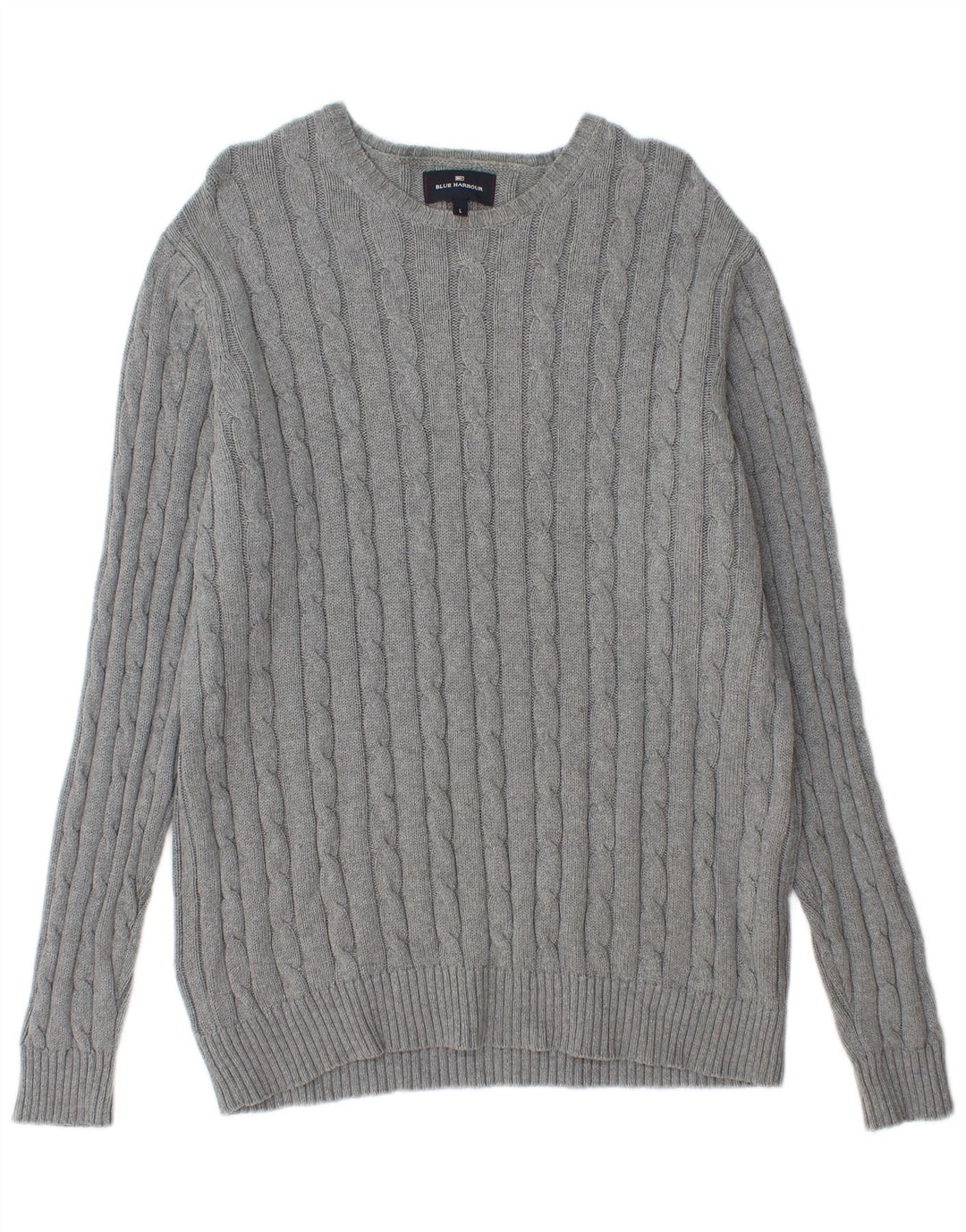 Marks & Spencer maglione da uomo con scollo a barca blu Harbour grande grigio