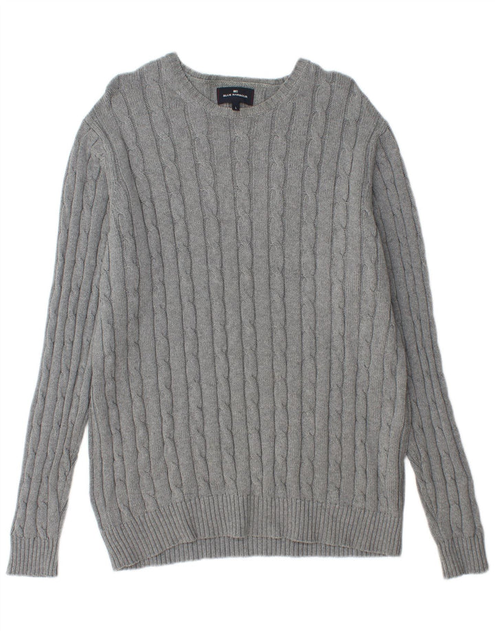 Marks & Spencer maglione da uomo con scollo a barca blu Harbour grande grigio