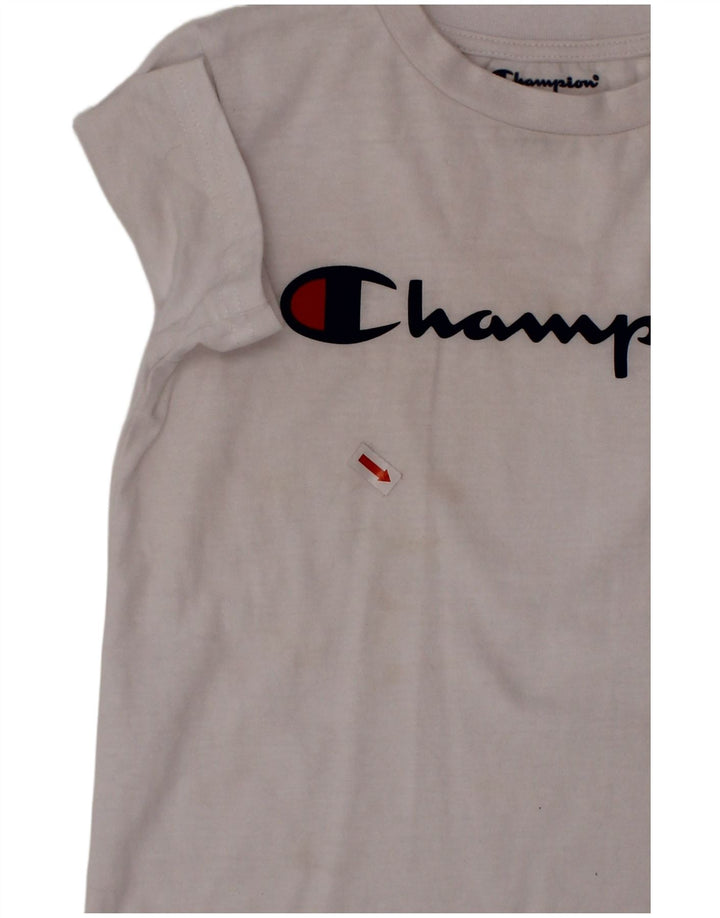 T-shirt grafica per ragazzi CHAMPION Top 4-5 anni in cotone bianco