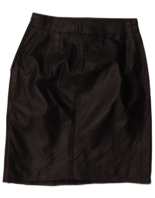 Gonna in pelle vintage da donna W24 XS nera