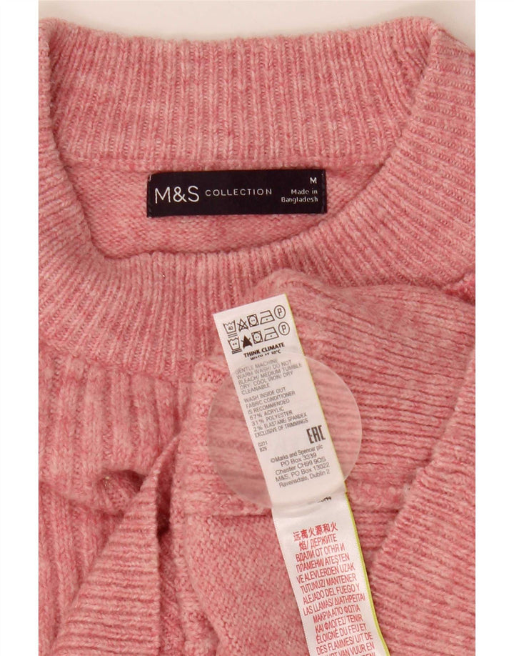 Maglione maglione girocollo da donna Marks & Spencer UK 14 Acrilico rosa medio