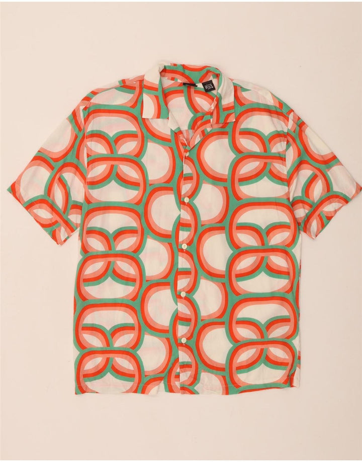 Maglia a maniche corte da uomo Pull & Bear in viscosa geometrica multicolore media