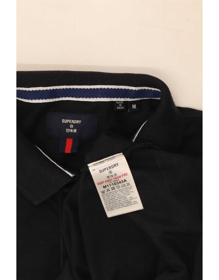 Polo da uomo Superdry in cotone nero medio