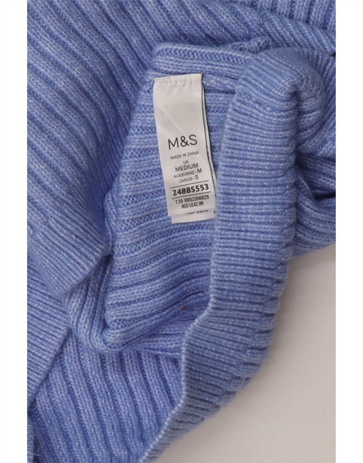 Maglione maglione girocollo da donna Marks & Spencer UK 14 Poliestere blu medio