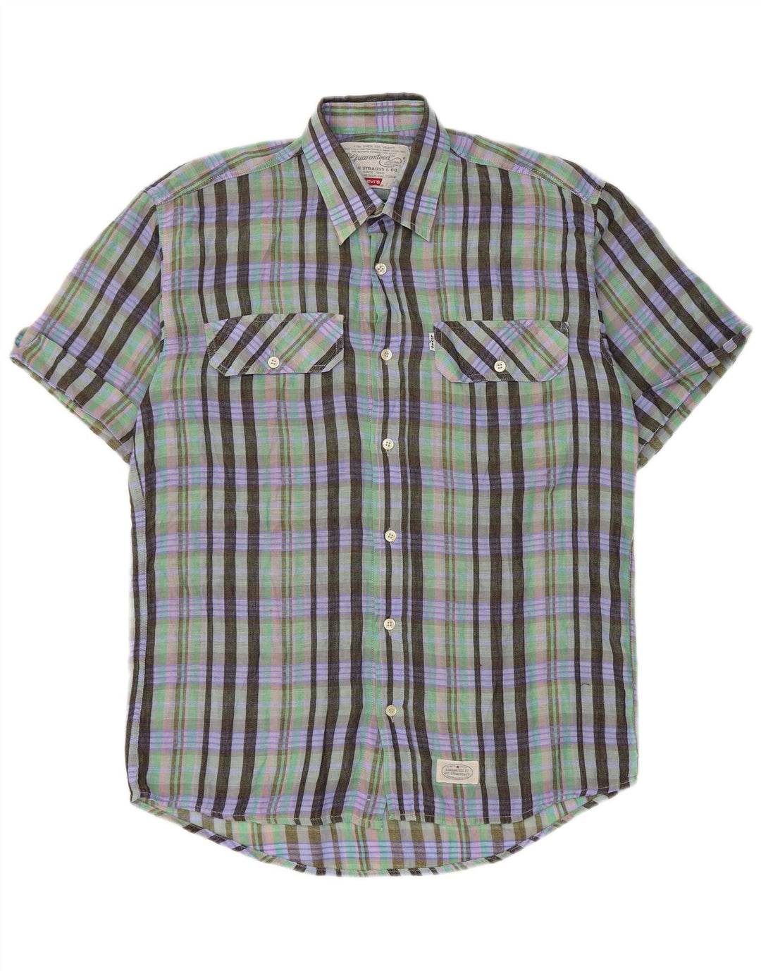 Camicia a maniche corte da uomo Levi's grande scozzese verde