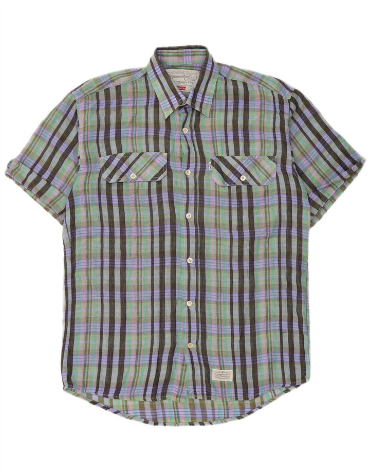 Camicia a maniche corte da uomo Levi's grande scozzese verde