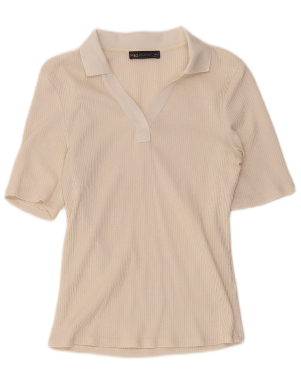 Polo da donna Marks & Spencer UK 12 Poliestere beige medio