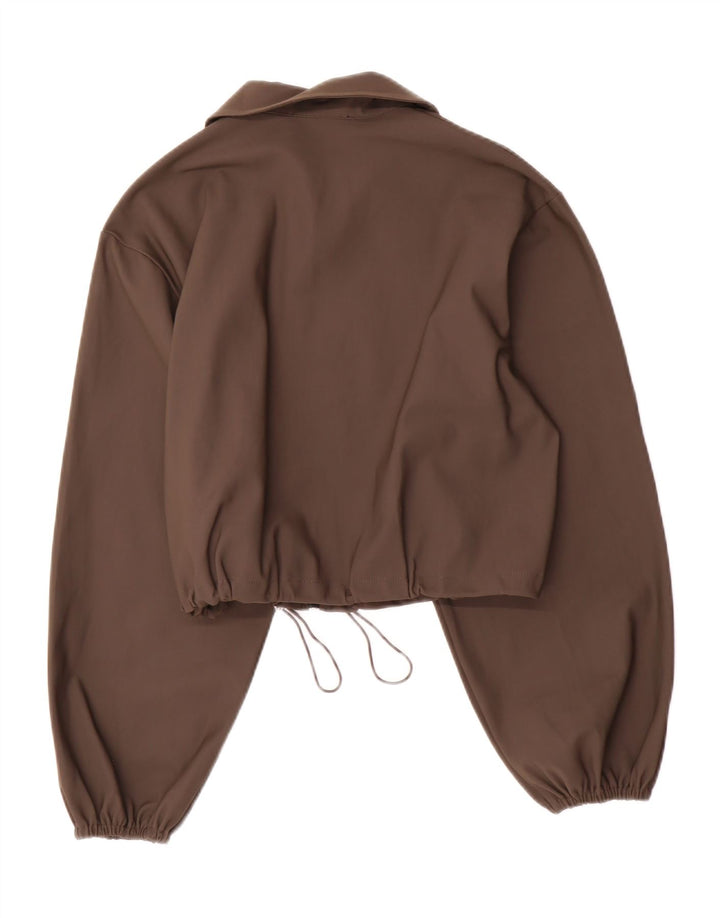 Giubbotto bomber corto da donna Zara UK 10 piccolo marrone in poliammide